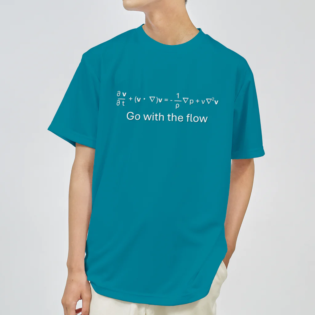 Silvervine PsychedeliqueのNavier-Stokes方程式：フローに身を任せて（白字） ドライTシャツ
