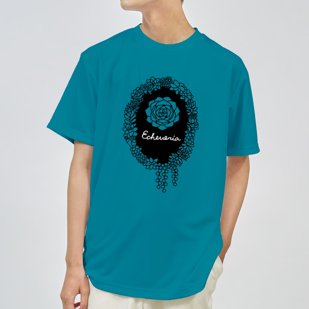 Alba spinaのエケベリア モノクロ Dry T-Shirt