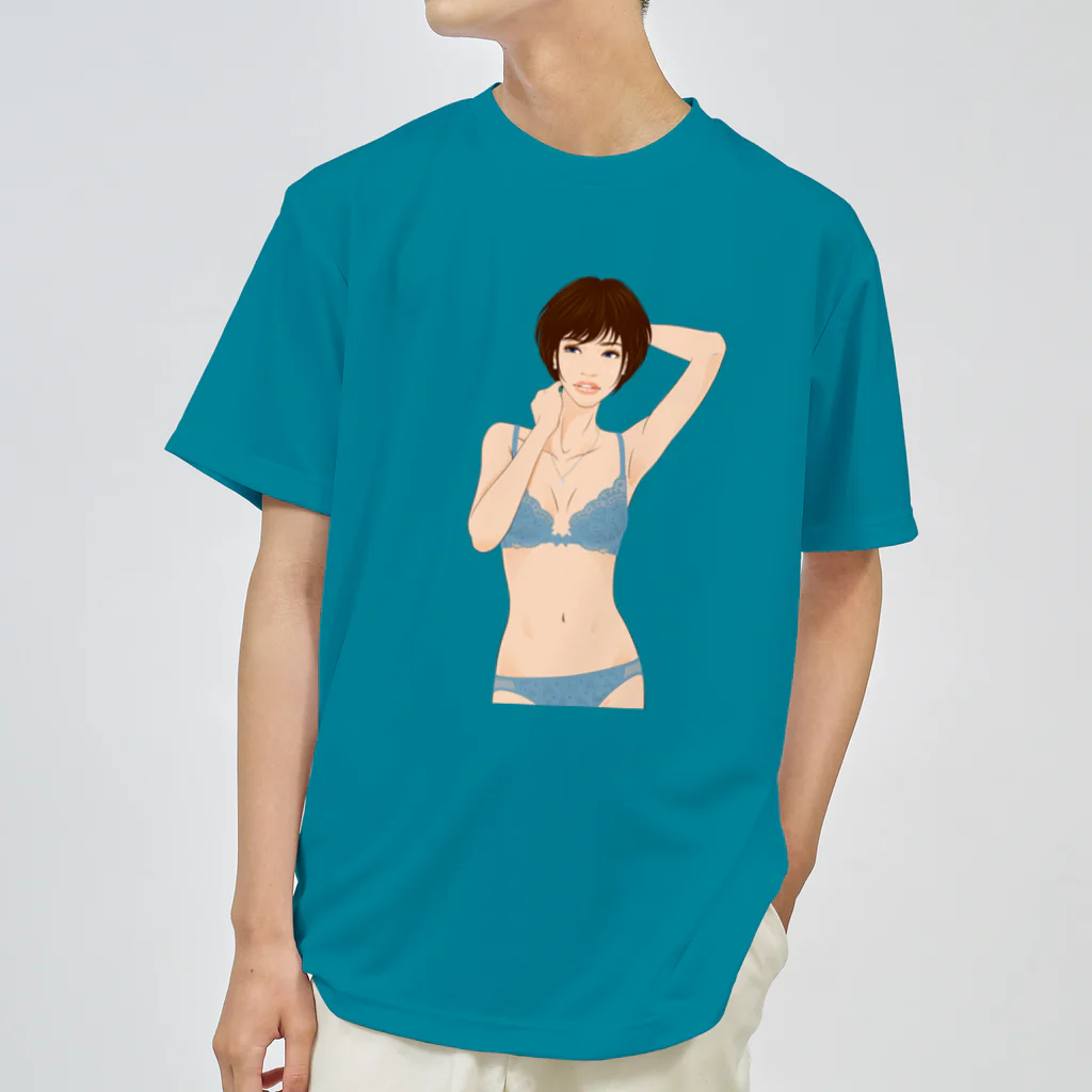 Shigenori Negishi Illust ShopeのGirls IN Blue-UP-00 Dry T-Shirt