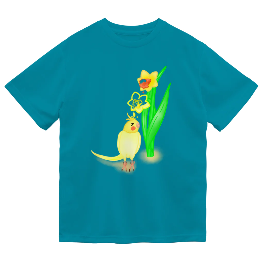 Lily bird（リリーバード）の水仙の雫で染まるオカメインコ② ドライTシャツ