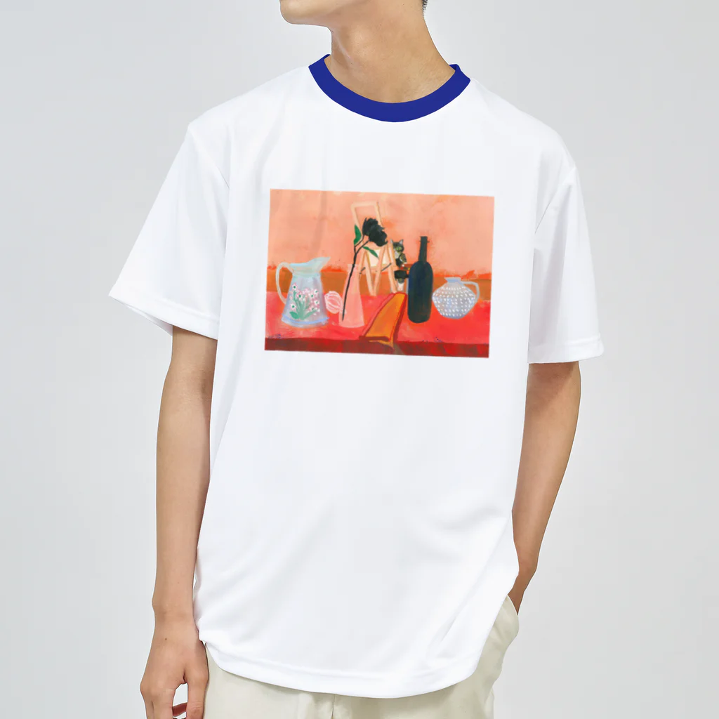 Yuhki | おばけのゆうき 公式オンラインショップ　【ちぎり絵・貼り絵のTシャツ・パーカー・スマホケース・バッグ・日用品・雑貨・文具・ドッグTシャツなど販売中】の油絵を描く猫 ドライTシャツ