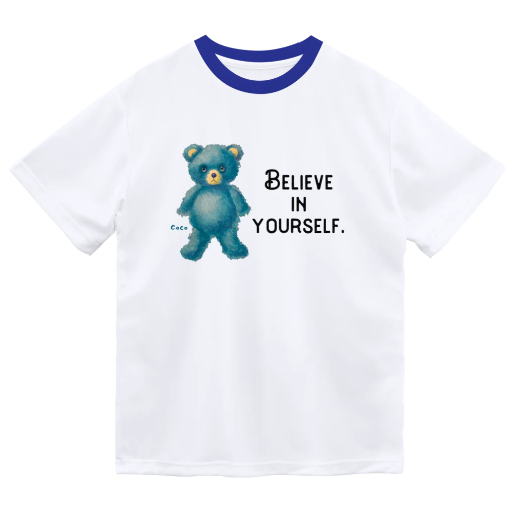 cocoartの雑貨屋さんの【Believe in yourself.】（青くま） ドライTシャツ