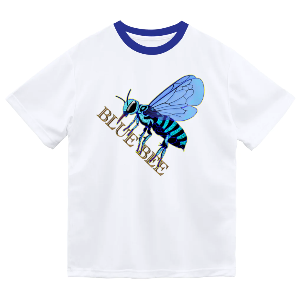 LalaHangeulのBLUE BEE(瑠璃紋花蜂) ドライTシャツ