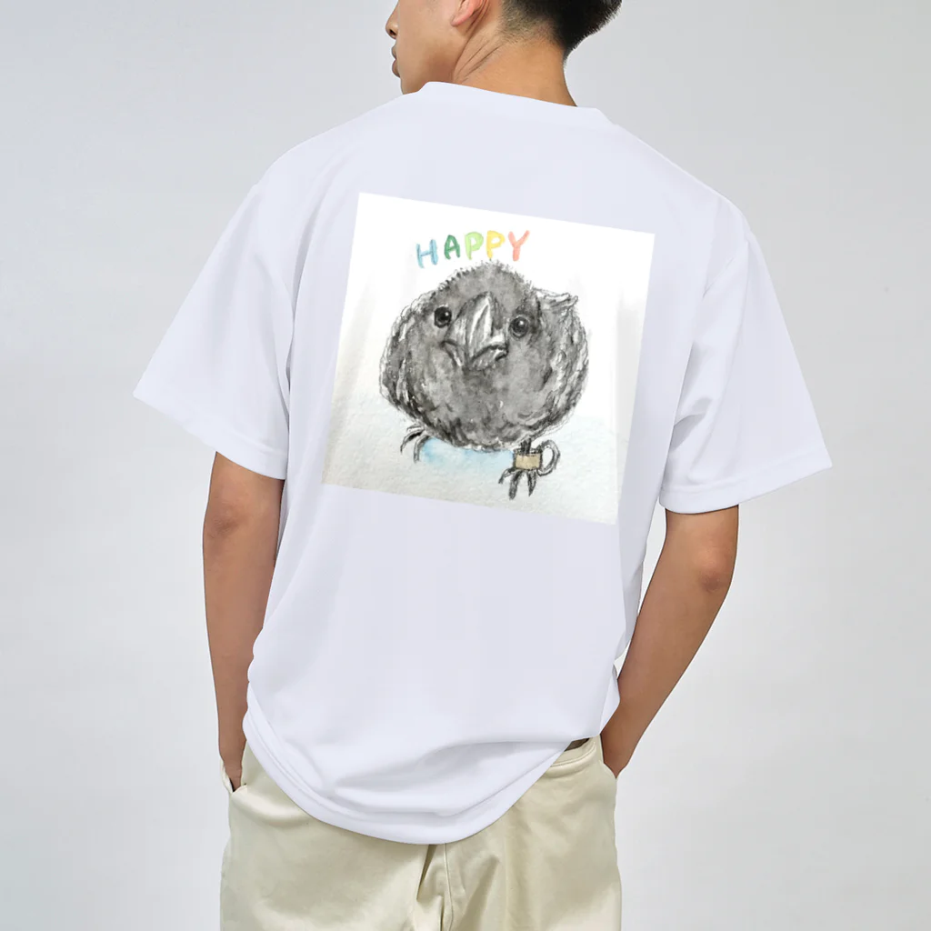 パート主婦しずかのオリジナルイラストグッズのカラスのハッピー Dry T-Shirt