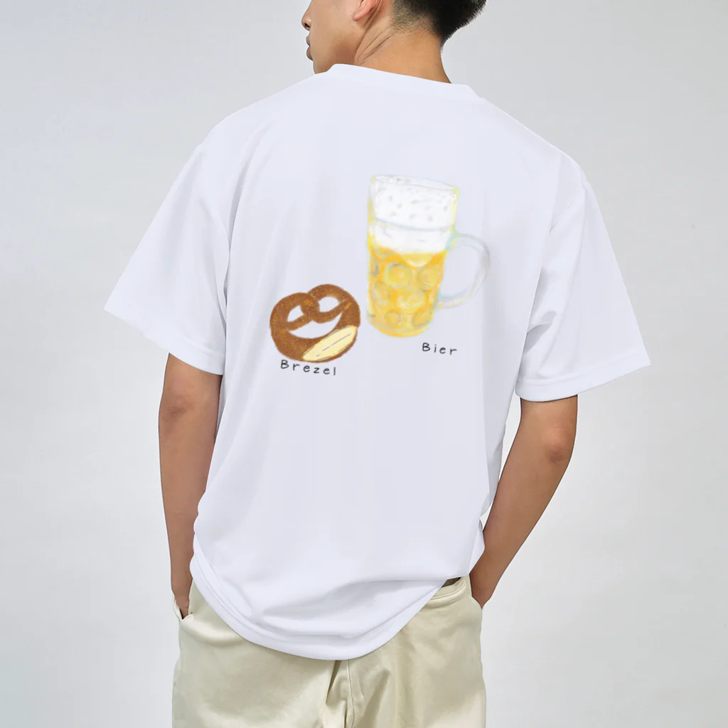 Handgestrickt Ju shopの【背面】Brezel und Bier ／ブレッツェル＆ビール ドライTシャツ