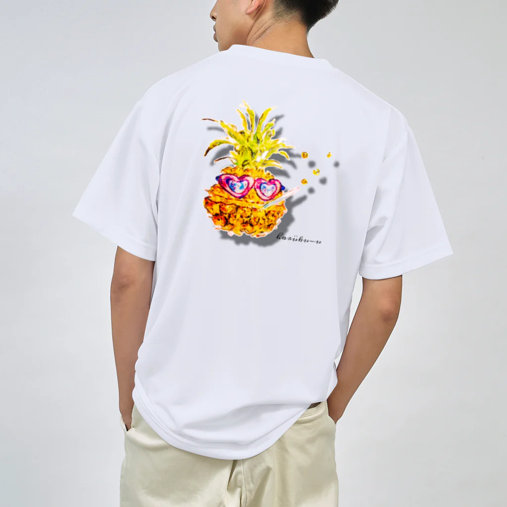 くまイラスト 春くぅのヤンキーパインバックプリント　 ドライTシャツ