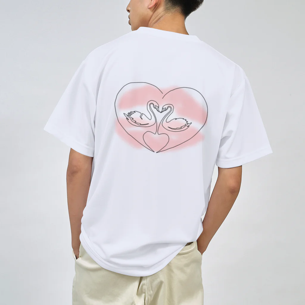 月夜のタツノオトシゴのone stroke swan Dry T-Shirt