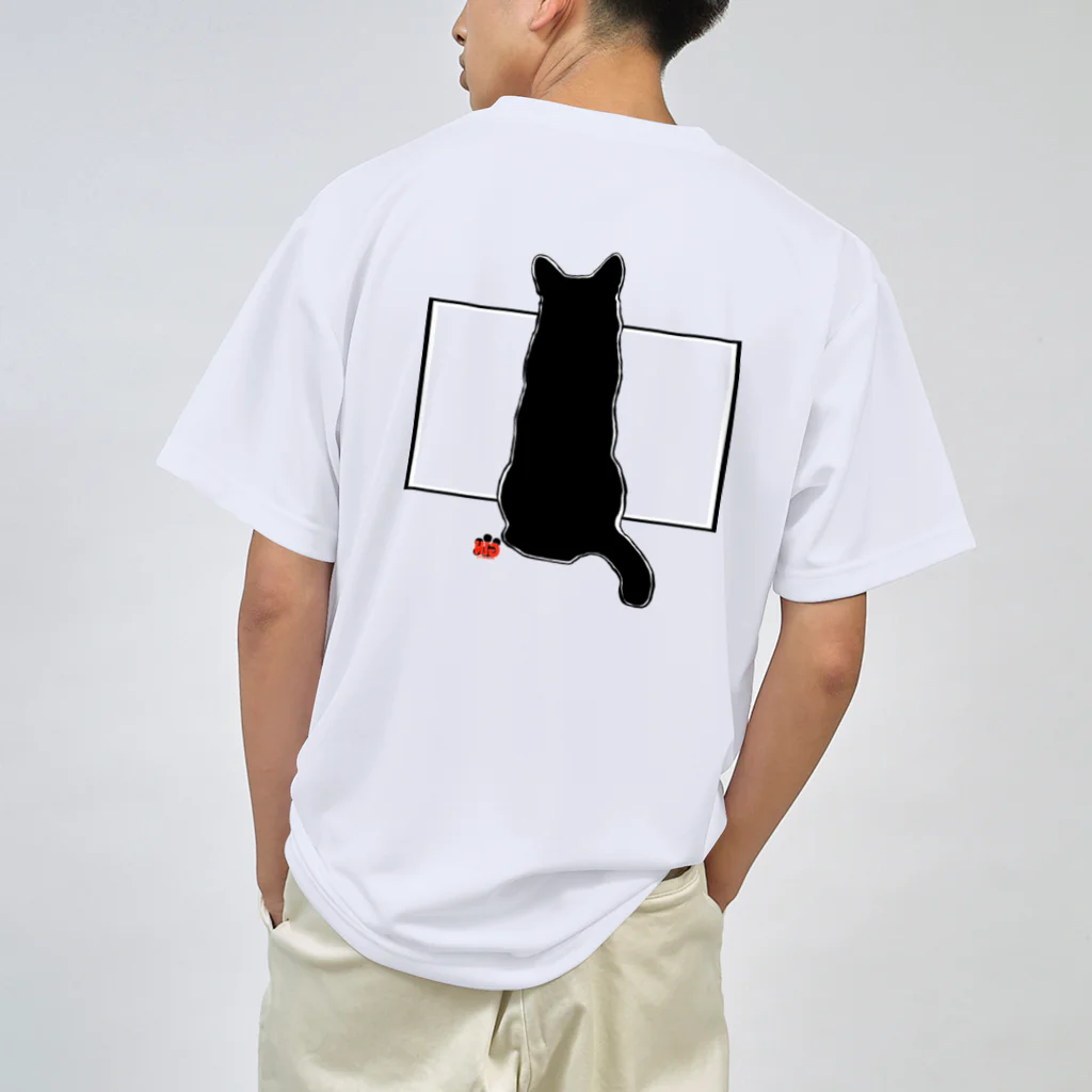 アトリエGINのロシアンブルー銀　「猫座り」 Tシャツ② ドライTシャツ