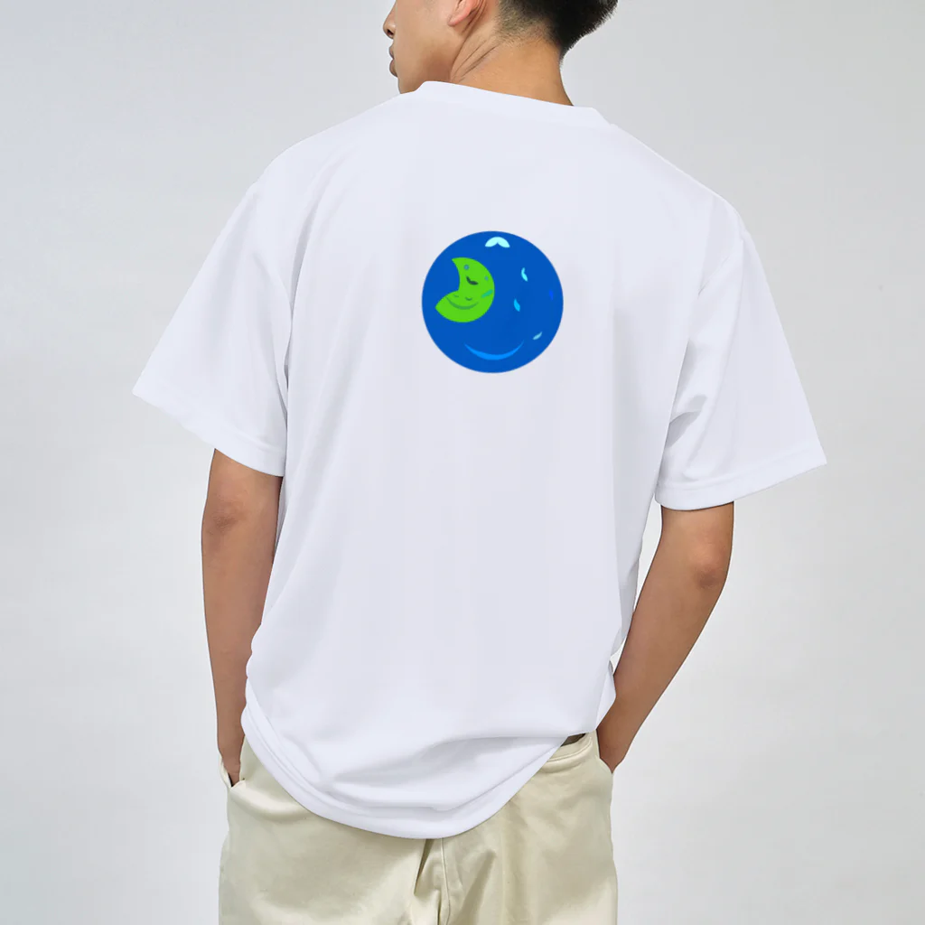 ウサネコ38の月と地球　 ドライTシャツ