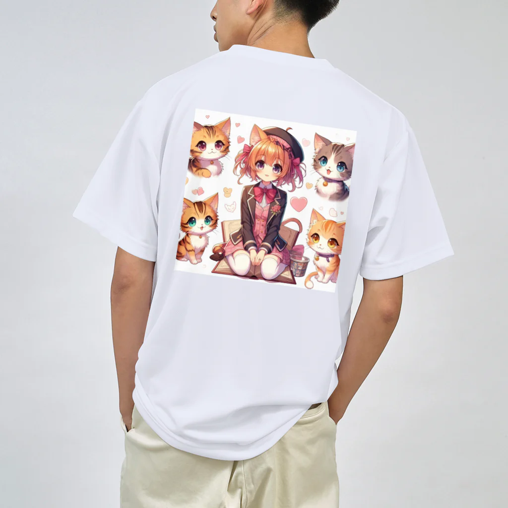 ウツボちゃんの大好きな猫に囲まれて ドライTシャツ