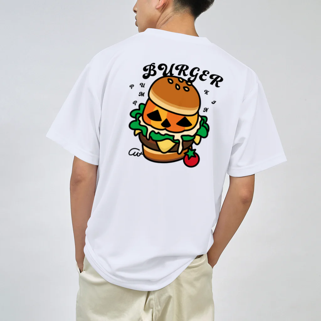 イラスト MONYAAT のバックプリント　バーガー ドライTシャツ