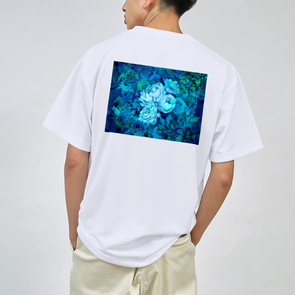 NORIMA'S SHOP の薔薇、芍薬、牡丹のボタニカルブーケと螺鈿模様の壁紙イラスト ドライTシャツ