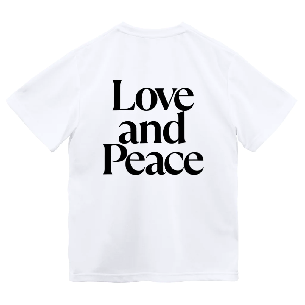 週5テニスの LOVE and PEACE(黒文字) ドライTシャツ