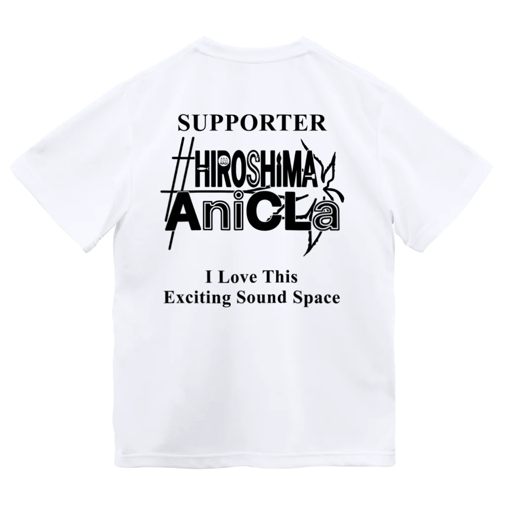 壱鳴の#HIROSHIMA AniCLa ロゴ サポーター 黒文字 ドライTシャツ