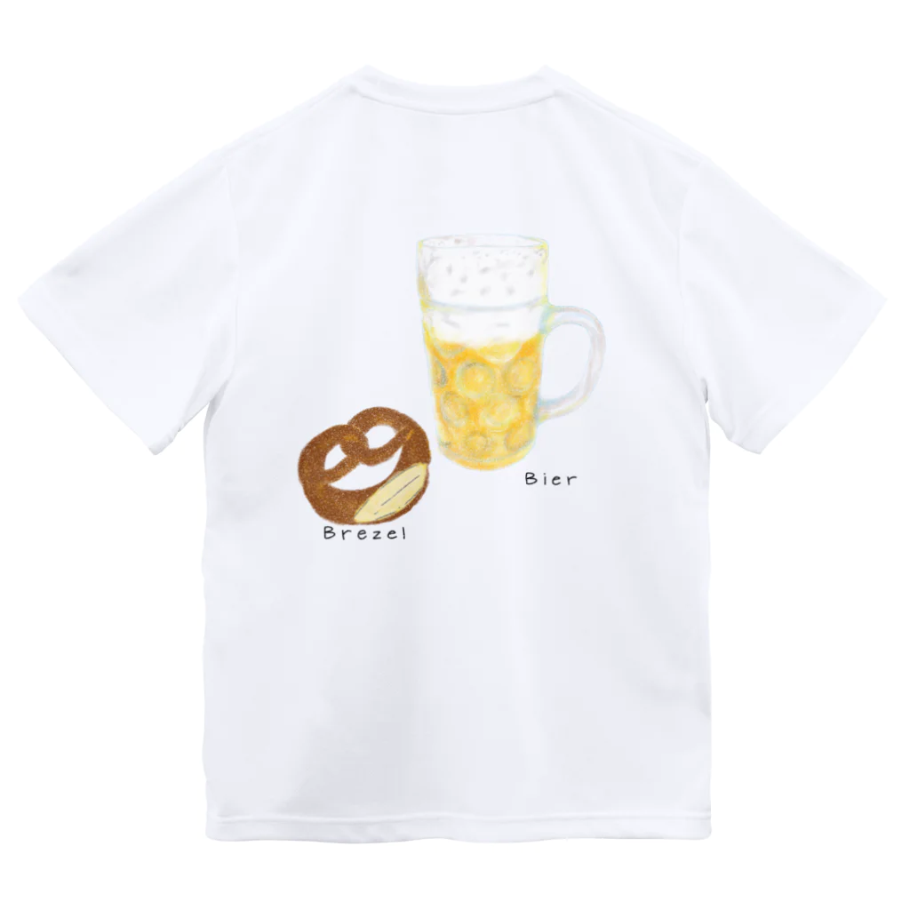 Handgestrickt Ju shopの【背面】Brezel und Bier ／ブレッツェル＆ビール ドライTシャツ