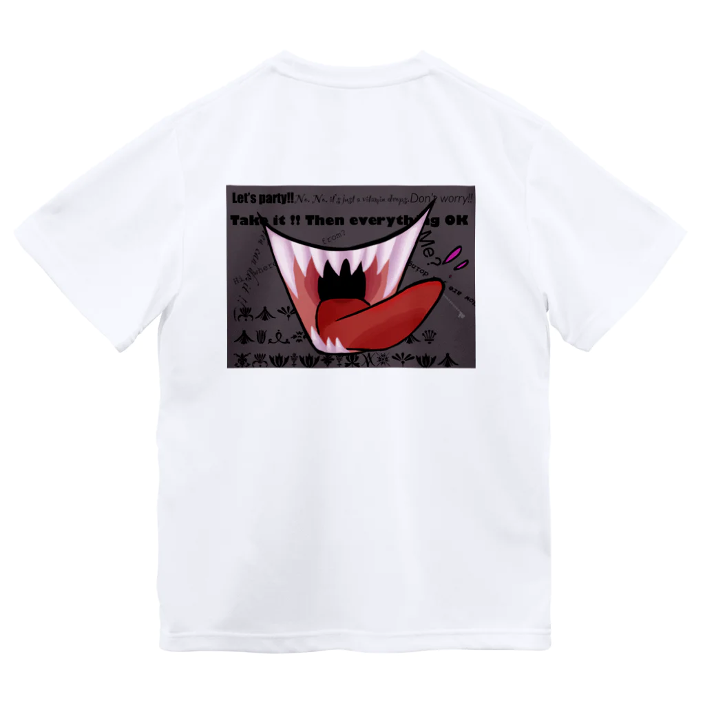 -kawazu-の【背面】demon mouth ドライTシャツ