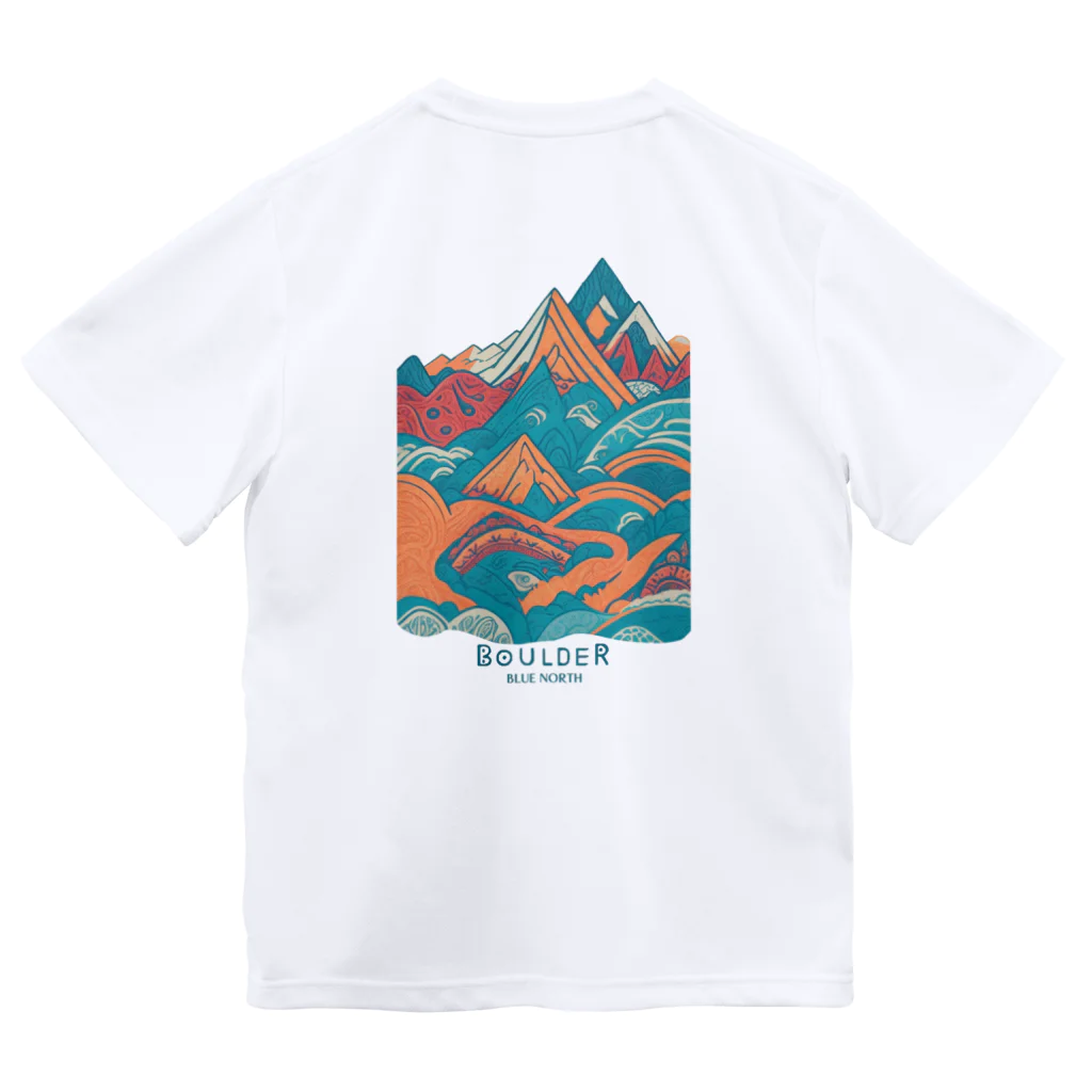 aokitaの【BLUE NORTH】ボルダーデザイン5 Dry T-Shirt