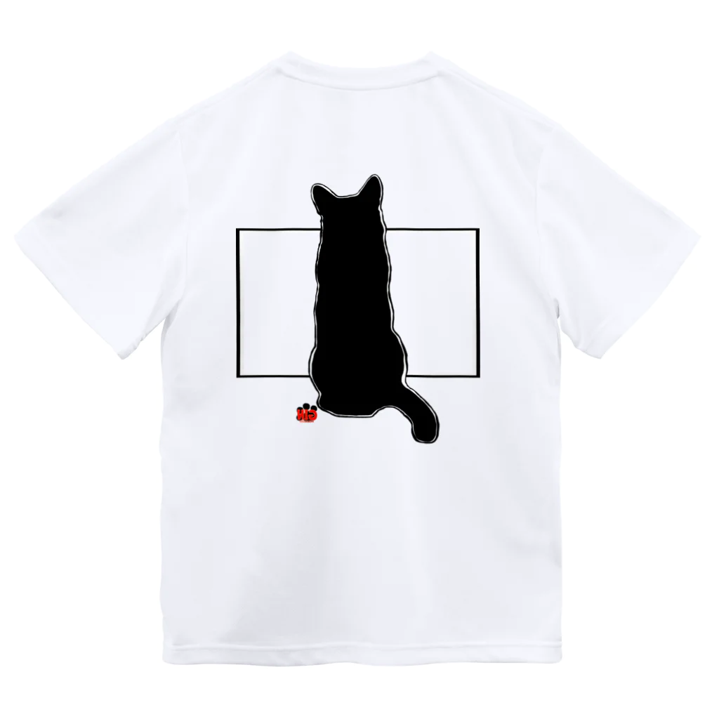 アトリエGINのロシアンブルー銀　「猫座り」 Tシャツ② ドライTシャツ