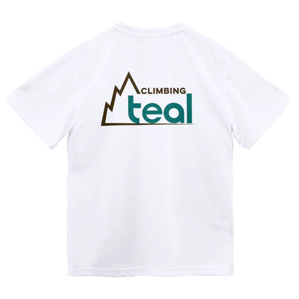 ティールクライミング teal climbing のティールバックロゴ ドライTシャツ