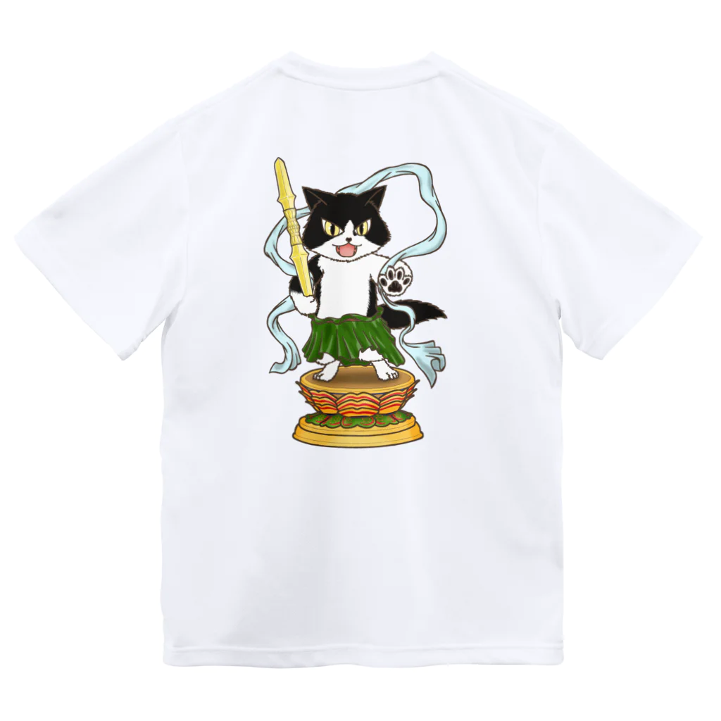 ねこや久鶻堂の金剛猫士像 ドライTシャツ