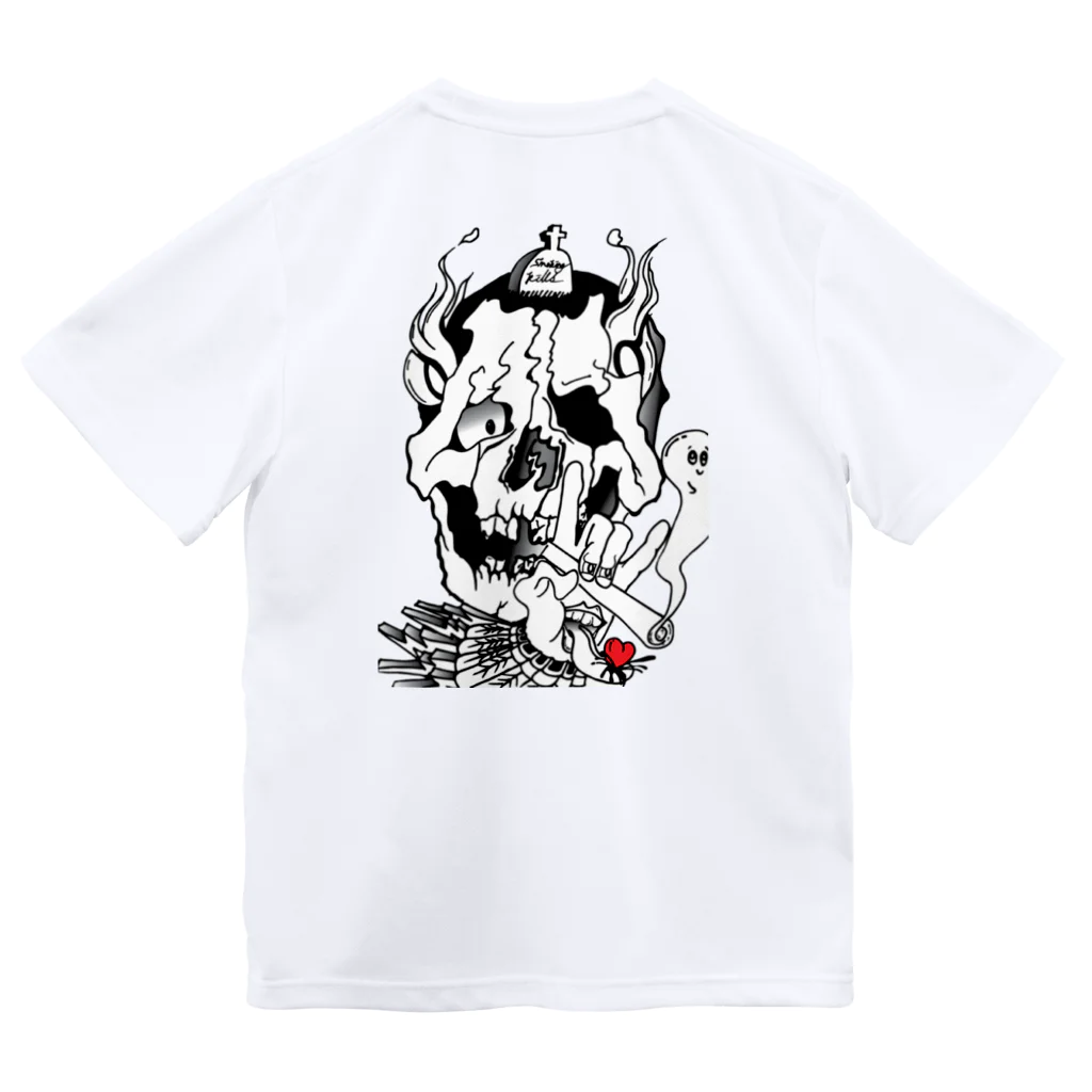 faradのsmoking skull ドライTシャツ