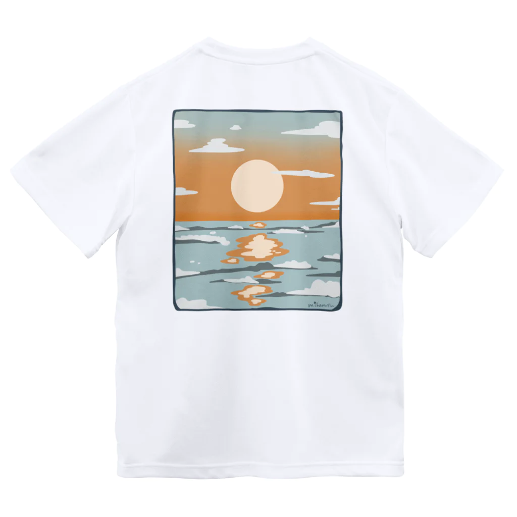 工房ミハルスの夕焼けの海 ドライTシャツ