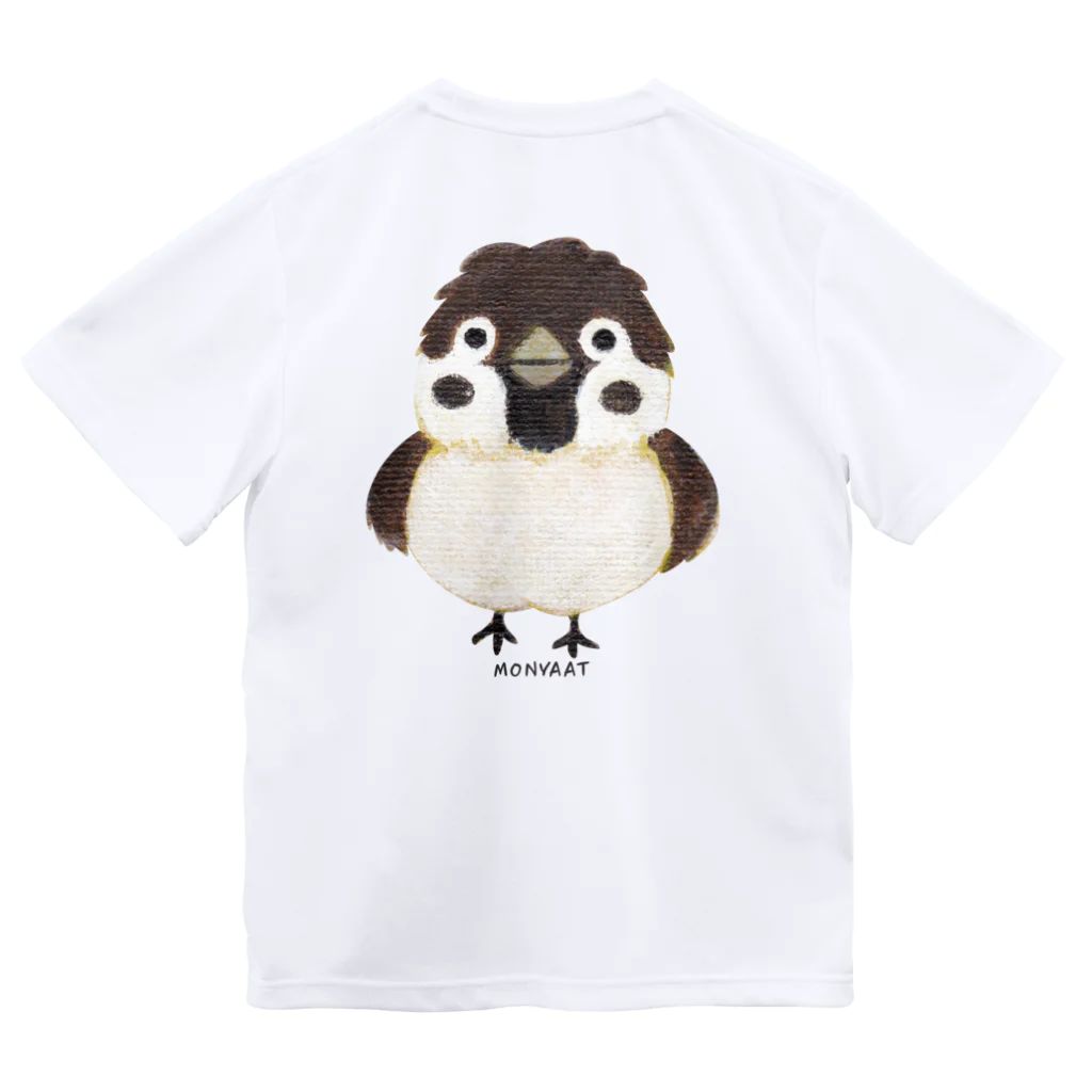 イラスト MONYAAT のバックプリント スズメがちゅん ドライTシャツ