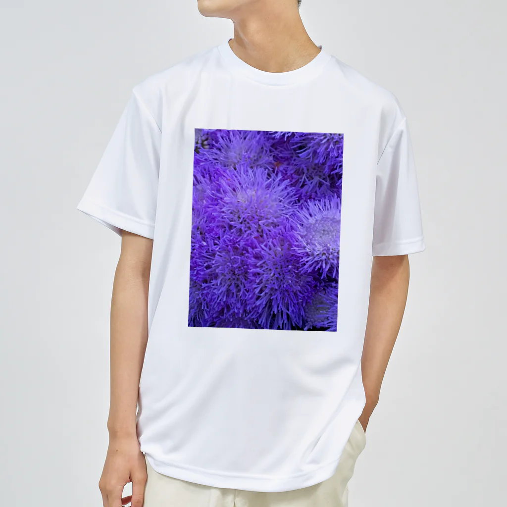 piroskaのふわふわ紫色の花 ドライTシャツ