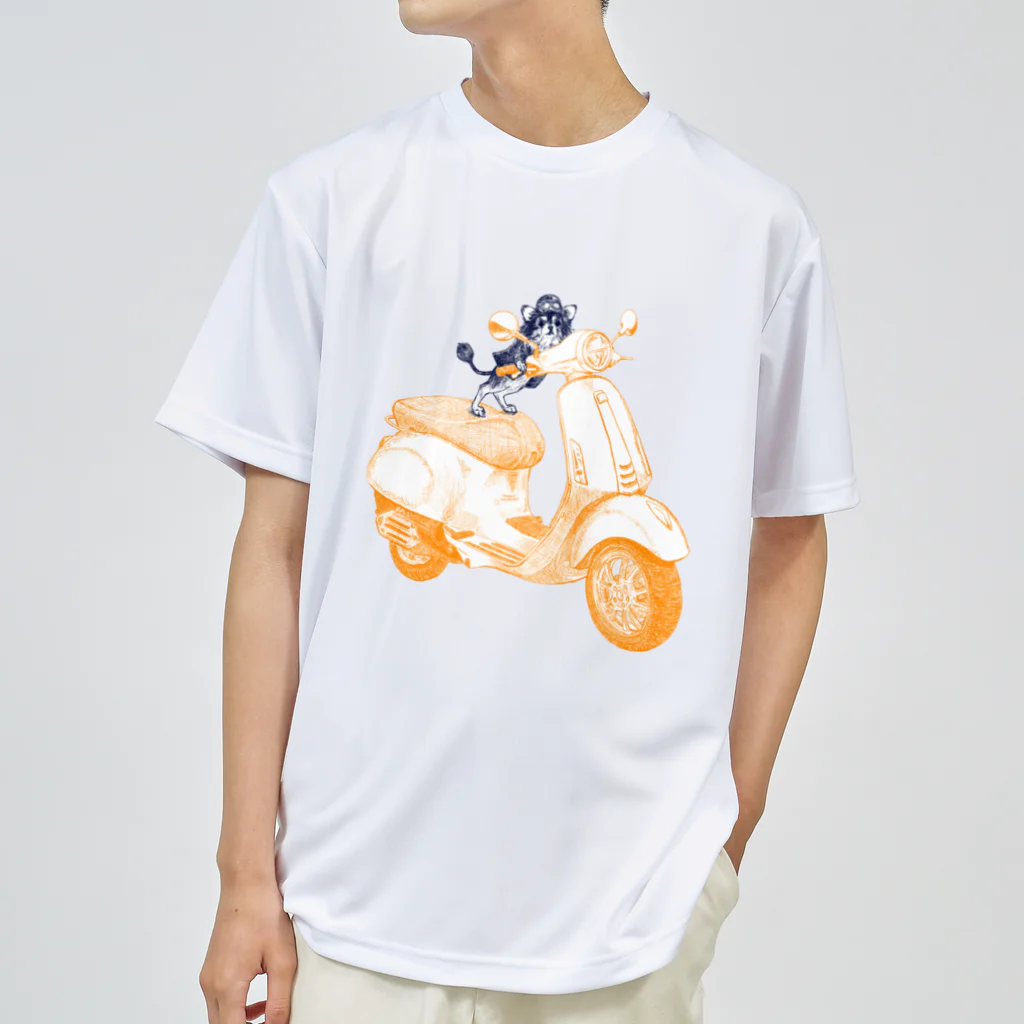 N谷スタジオのチワワのすっちゃんバイクに乗る ドライTシャツ