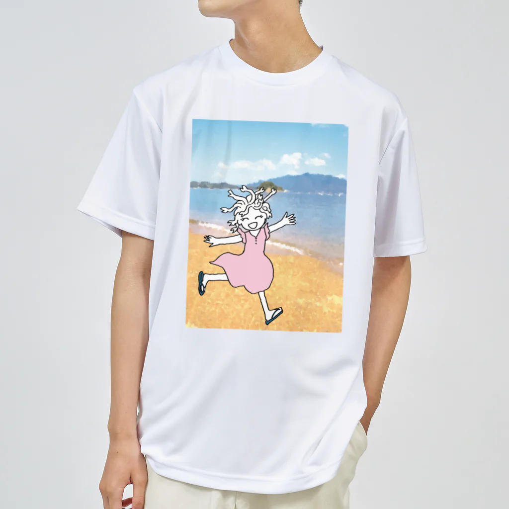 杜の魚の海とメデューサ ドライTシャツ