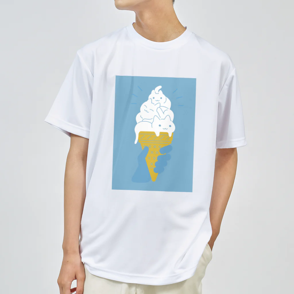 AI作家さむねこの作品集のIce Cat Milk Dry T-Shirt