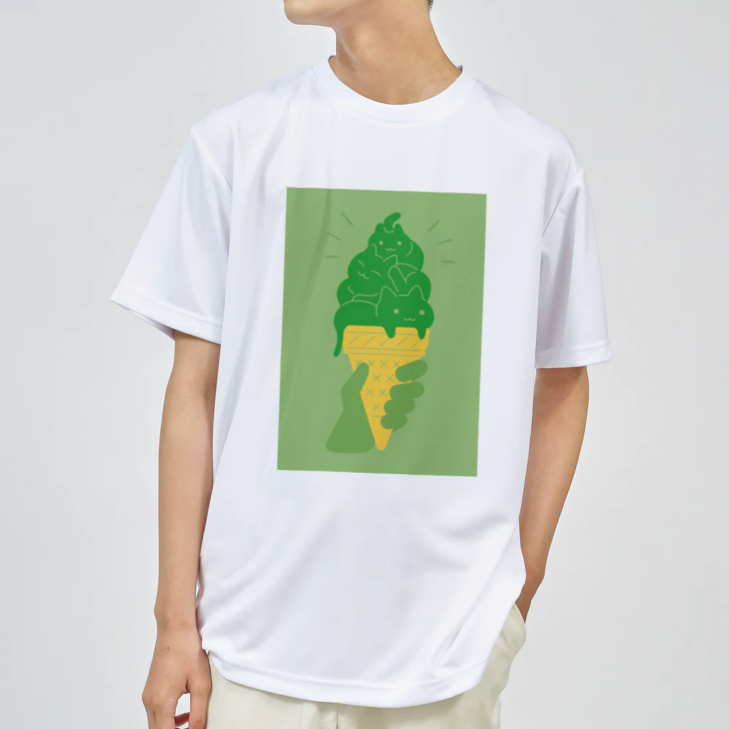 AI作家さむねこの作品集のIce Cat Matcha ドライTシャツ