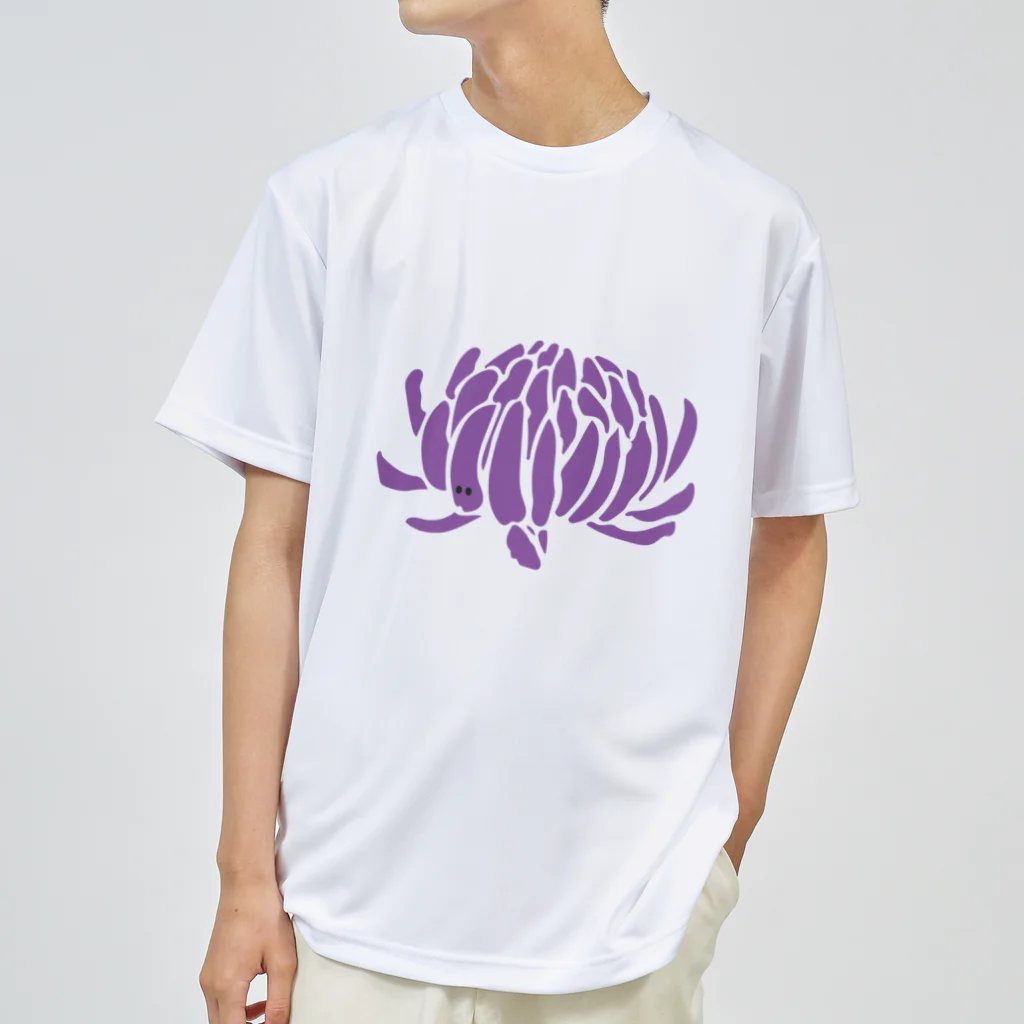 おばけ植物園のおばけ花（キク）パープル ドライTシャツ