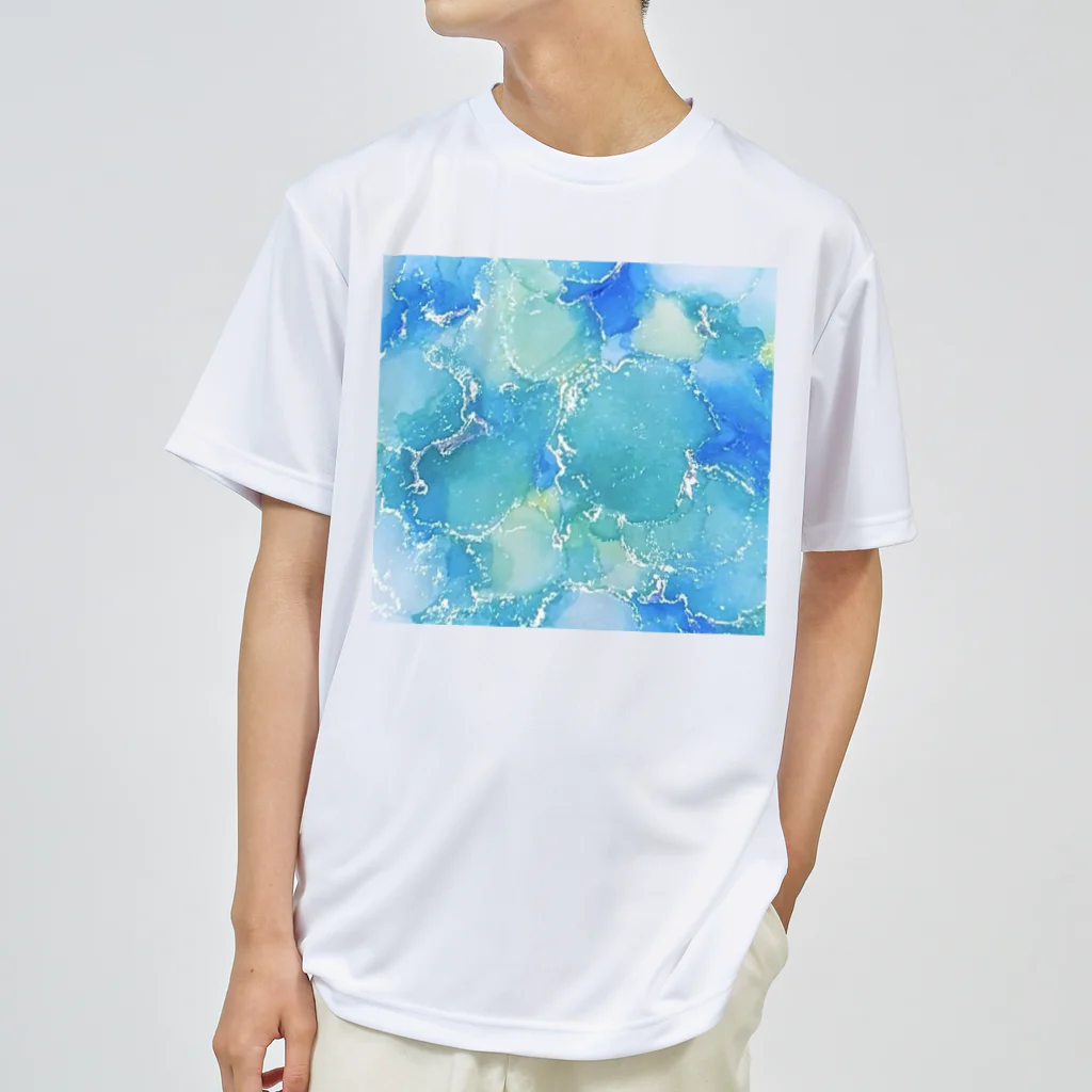 葉月あさこ(風椋)＠癒しの書【公式】のインクアート ブルー系 Dry T-Shirt