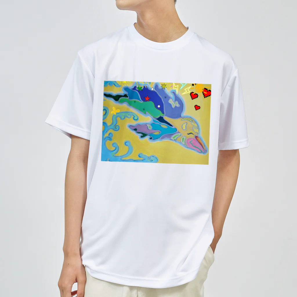 アート工房　甘月蝕(kanngesshoku)『TAaKA』のストアのMary's  tweets『ワーイ、海水浴って最高!!』 ドライTシャツ