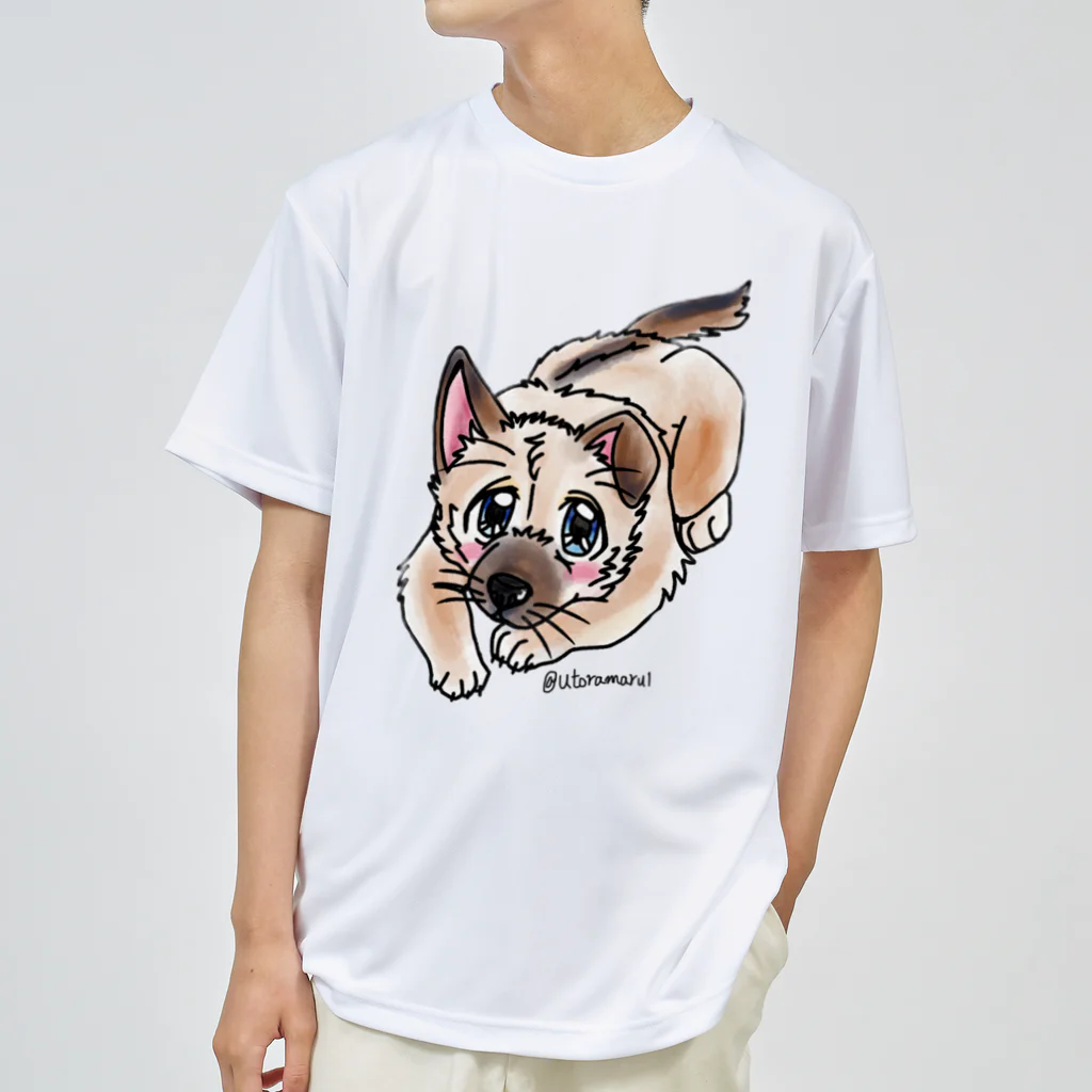 宇寅。の泥棒フェイスの子犬 Dry T-Shirt