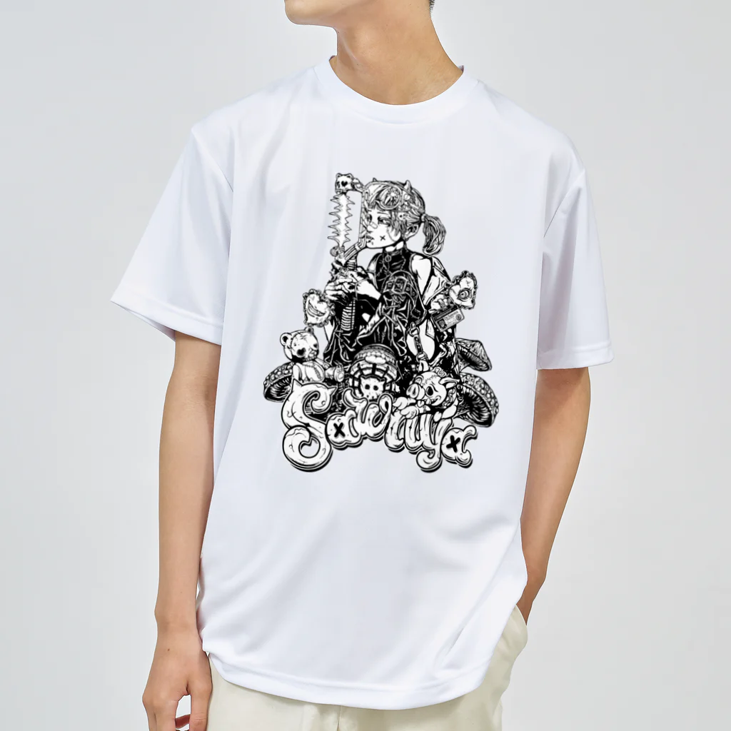 Rabbitstein🐰ラビットシュタイン 🖌Skeb依頼募集中のSAWNYA-BW ドライTシャツ