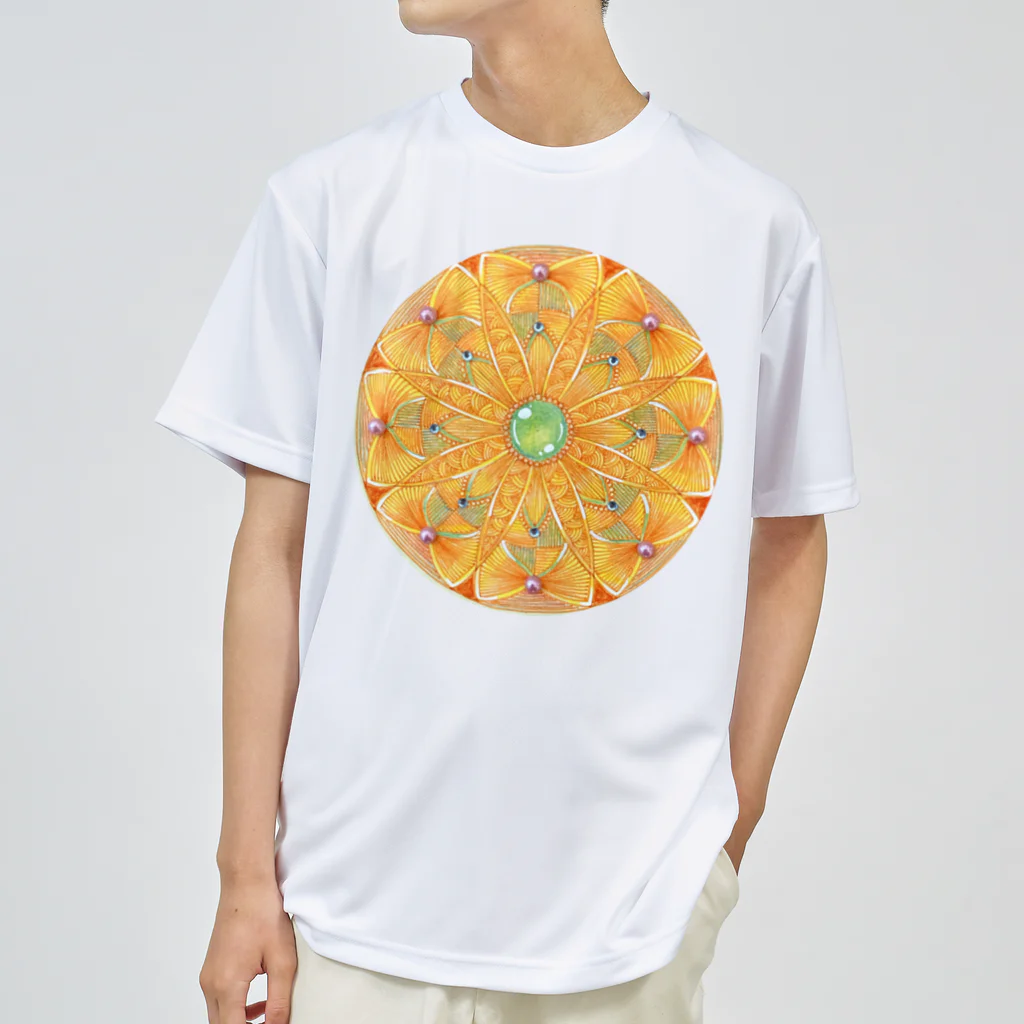 じぱんぐる-zipangle-のmandala-ひまわり Dry T-Shirt