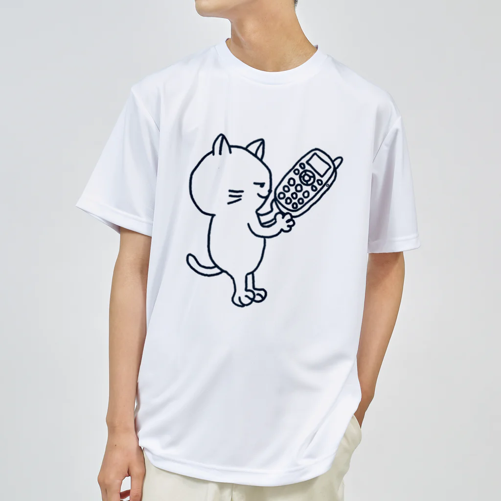 風野ひつじのガラケー猫 ドライTシャツ