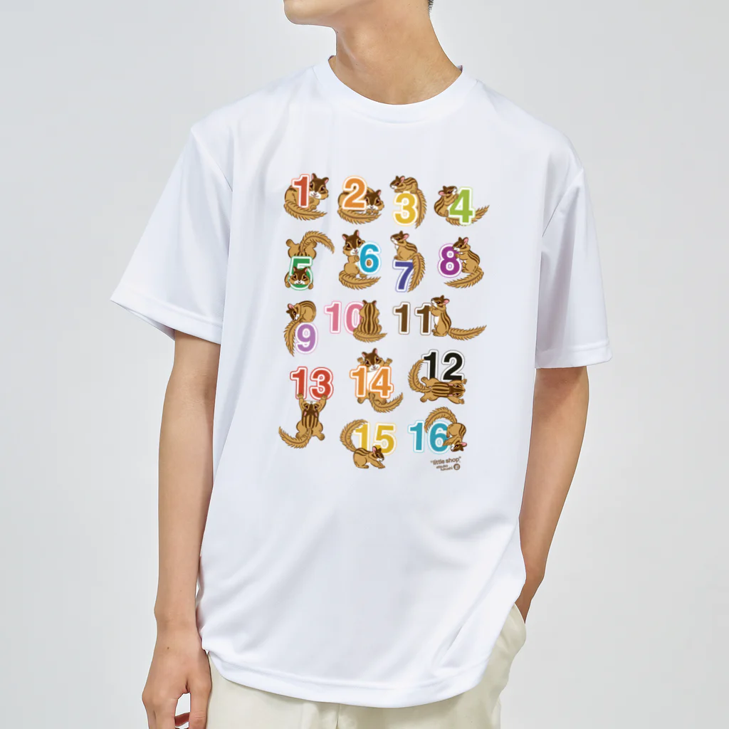 “little shop”福士悦子のシマリスと数字NEWバーション ドライTシャツ