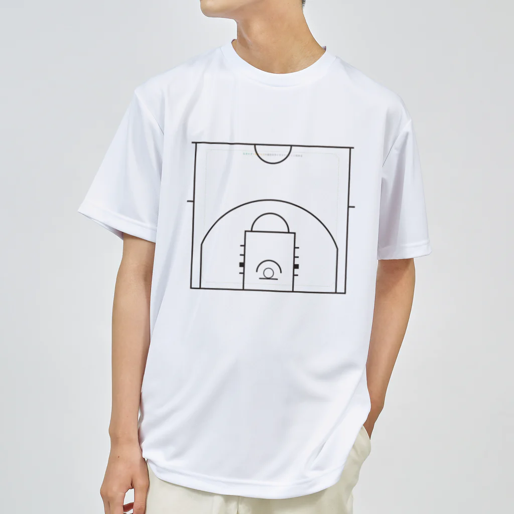 +1Wのバスケットボール　作戦盤　ハーフコート ドライTシャツ