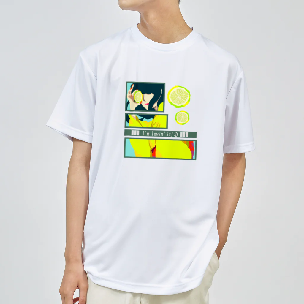 GOODS SHOP【そぞろな小窓】 SUZURI店の【I'm lovin' it! :D -lemon-】 ドライTシャツ