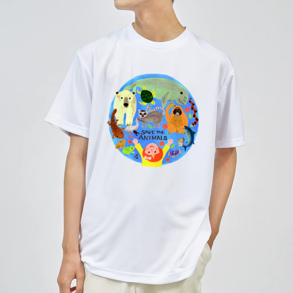 gogocats-shopのSAVE THE ANIMALS Dry T-Shirt