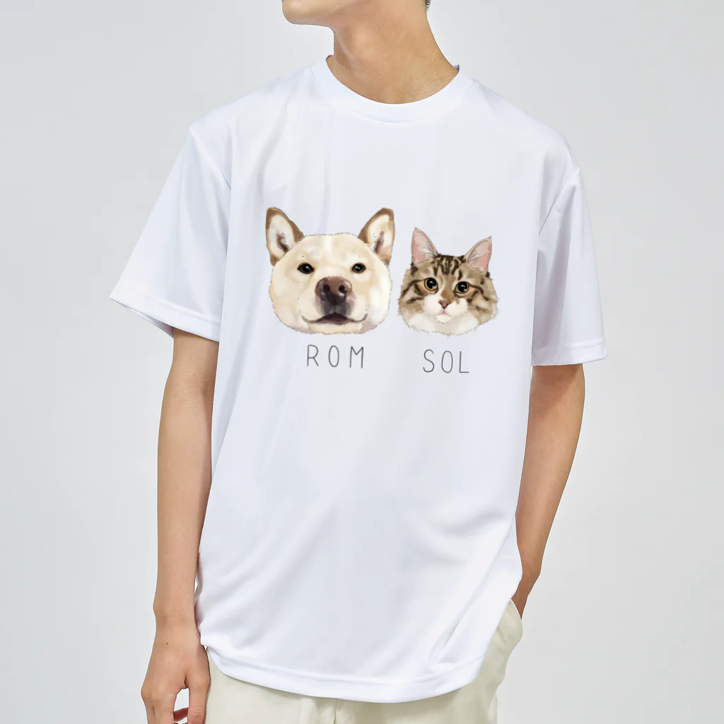 みきぞーん｜保護猫 ミッキー画伯と肉球とおともだちのrom & sol Dry T-Shirt