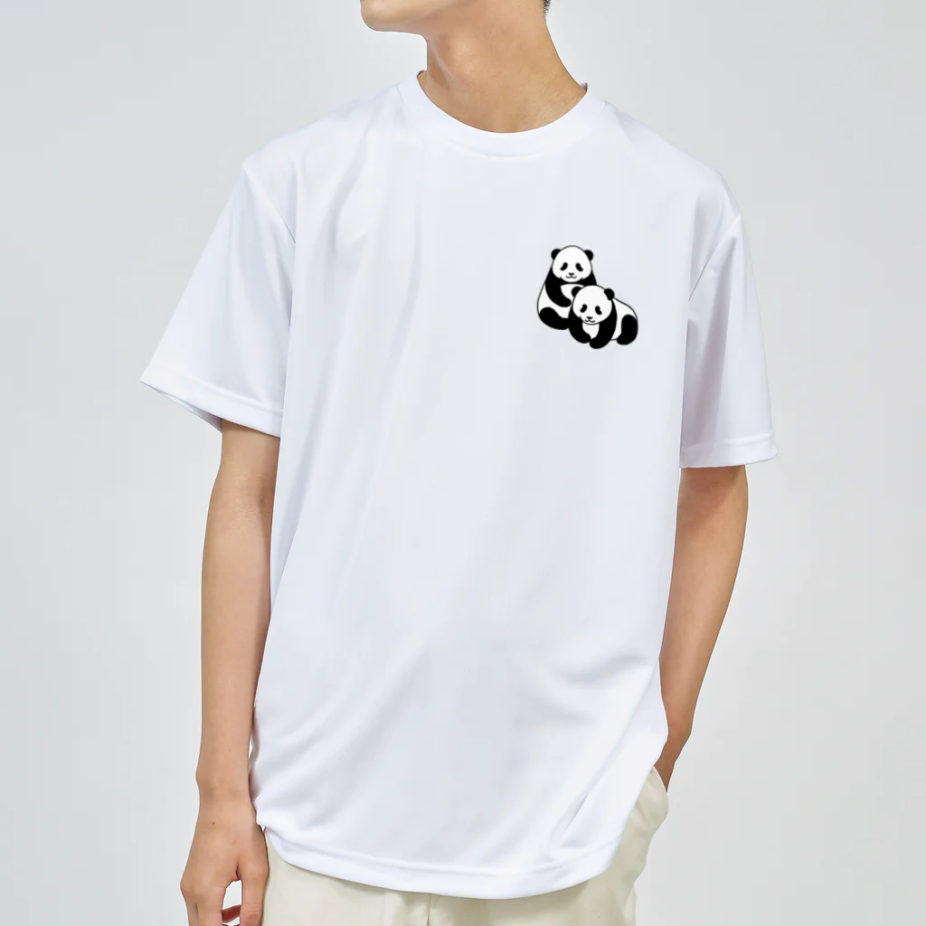 chippokeの双子パンダ ドライTシャツ