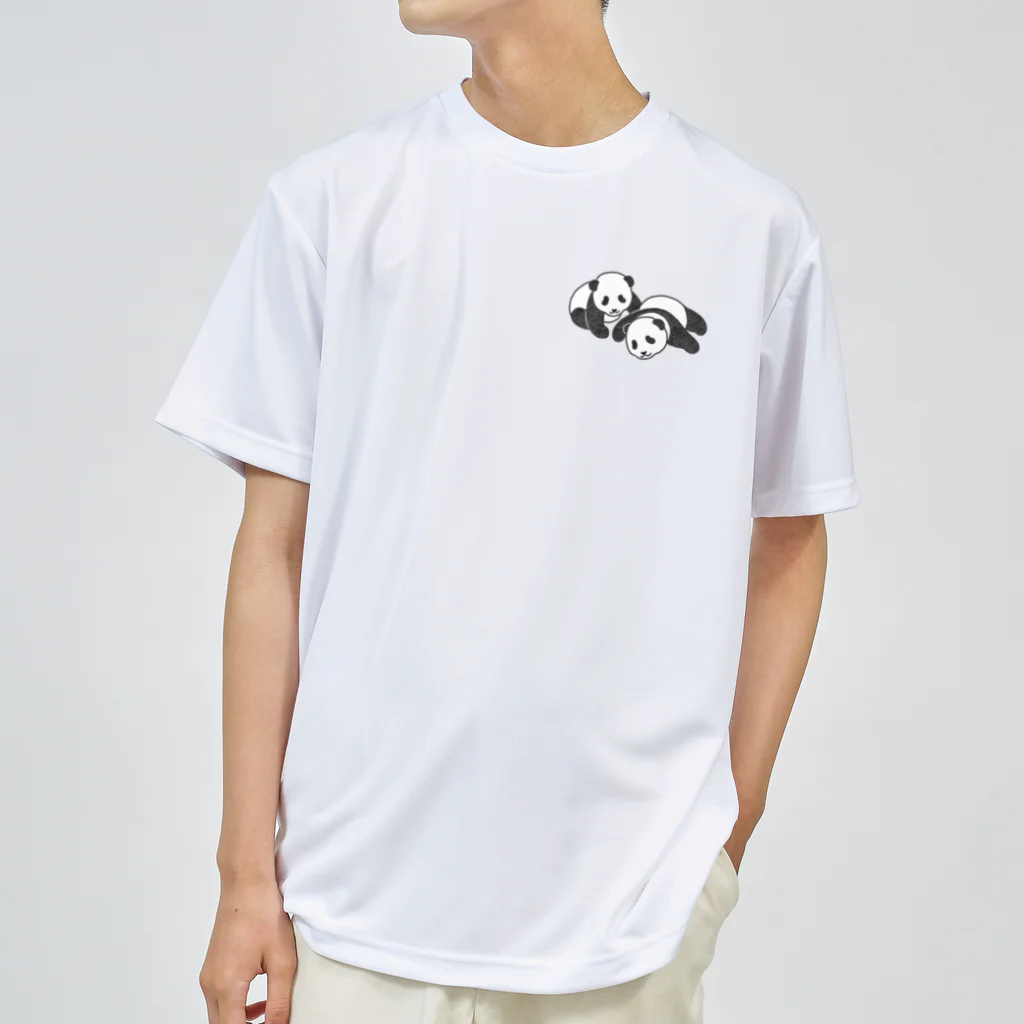 chippokeの双子パンダ ドライTシャツ