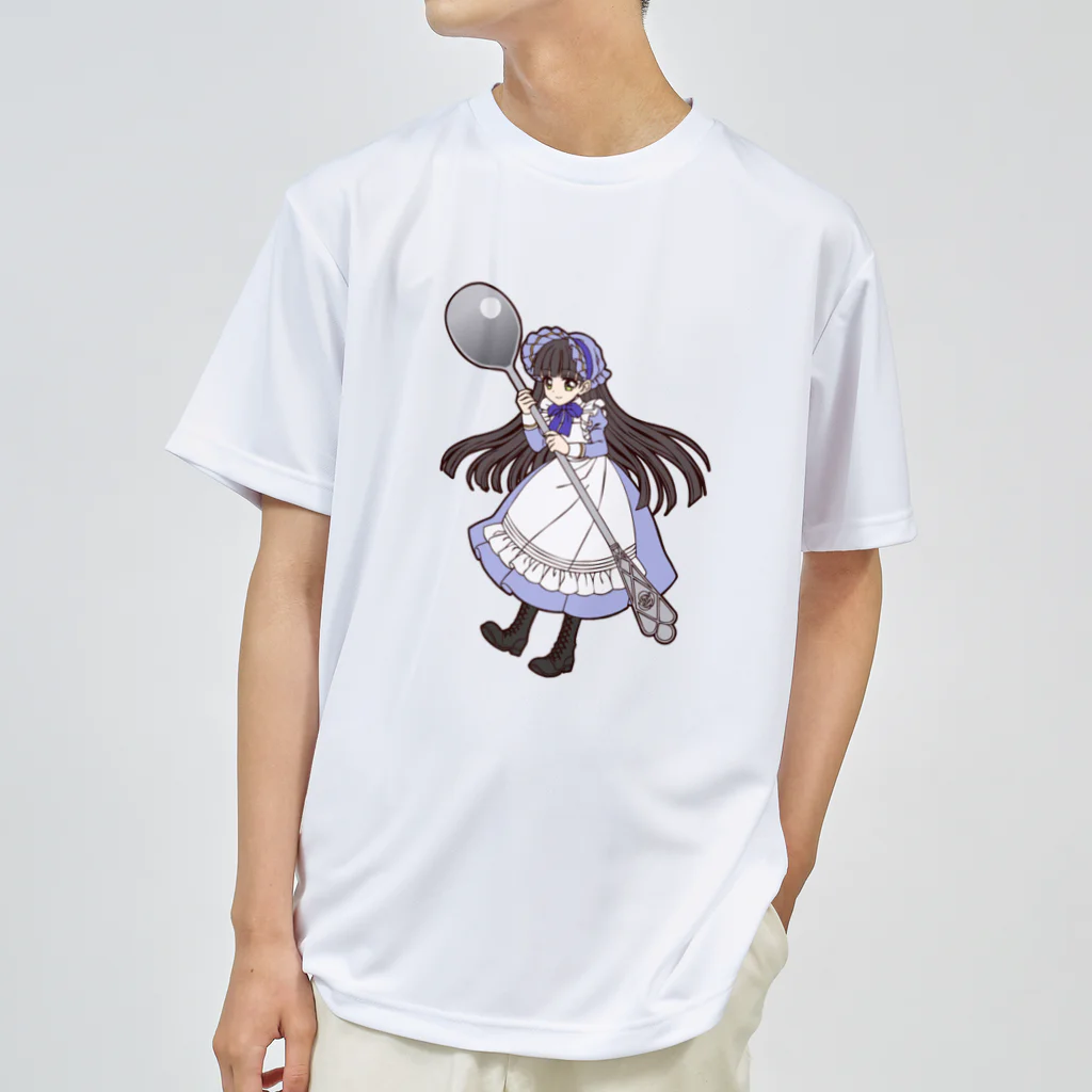 オペラのティースプーンを持った小さな女の子1 ドライTシャツ