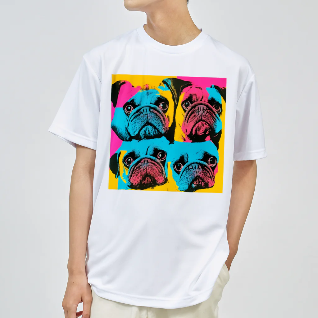 TakashiSのsurprised face pug ドライTシャツ