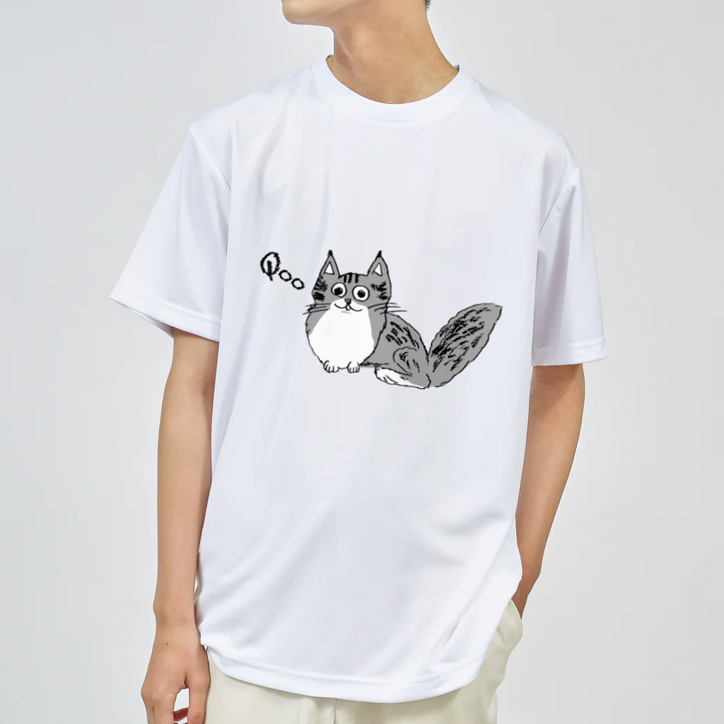 ikimonodaisukishyonenのでか猫Qoo ドライTシャツ