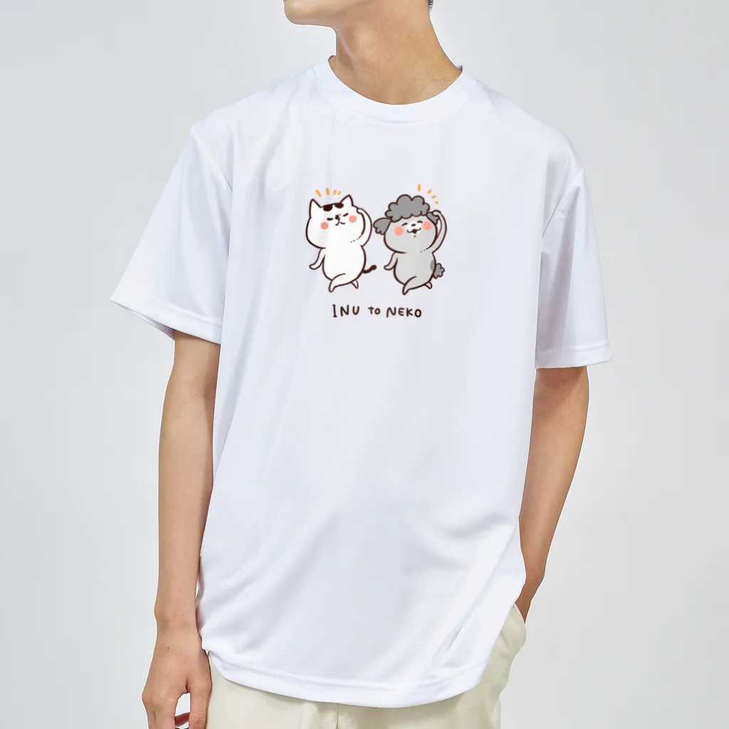 hidekiccanの犬と猫 ドライTシャツ